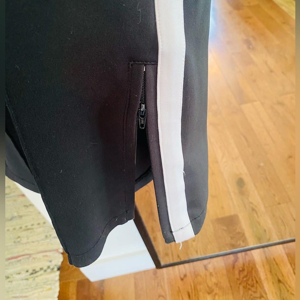 Anine Bing Black Track Pant with White Stripe - Picture 3 of 6